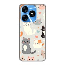 Чехол с рисунком кот на TECNO Spark 10 (Коллаж котов)