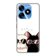 Чехол с рисунком кот на TECNO Spark 10 (Коты в очках)
