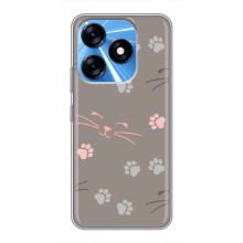Чехол с рисунком кот на TECNO Spark 10 (Лапы и усы)