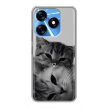 Чехол с рисунком кот на TECNO Spark 10 (Пара котов)