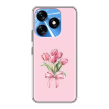 Чохол з розовим принтом для TECNO Spark 10 (Букет квітів)