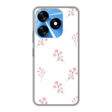 Чохол з розовим принтом для TECNO Spark 10 (Рожеві квіти)