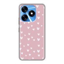 Чохол з розовим принтом для TECNO Spark 10 (Сердечки на рожевому)