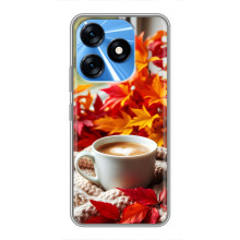 Чехол с уникальным дизайном «Осень с кофе» для TECNO Spark 10