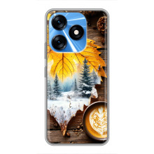 Чехол с уникальным дизайном «Осень с кофе» для TECNO Spark 10 – Осенне-зимнее кофе