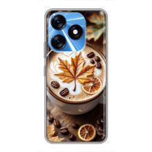 Чехол с уникальным дизайном «Осень с кофе» для TECNO Spark 10 – Пряный кофе
