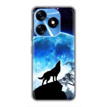 Защитные чехлы для Техно Спарк 10 (AlphaPrint) (ХИТ продаж) ВОЛК (Волк на луну)