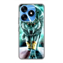 Защитные чехлы для Техно Спарк 10 (AlphaPrint) (ХИТ продаж) ВОЛК (Яркий волк)