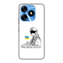 Защитные чехлы (Призрак Киева) для TECNO Spark 10 (AlphaPrint) (Летчик Киева)