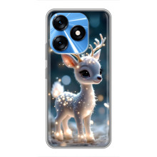 Яркий чехол для TECNO Spark 10 с Зимними Оленятами – Блистающий оленёнок