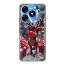 Яркий чехол для TECNO Spark 10 с Зимними Оленятами – Олень среди подарков