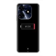 Чехлы для любимой на Техно Спарк 10ц (VPrint) (Love battery)