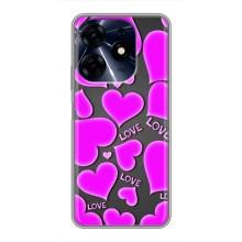 Чехлы для любимой на Техно Спарк 10ц (VPrint) (Pink hearts)