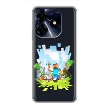 Чехол Майнкрафт на TECNO Spark 10c (AlphaPrint) Minecraft (персонажи Minecraft)