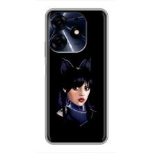 Чехлы Венсдей на TECNO Spark 10c Уэнсдей (AlphaPrint) (серьезная Уэнздей)
