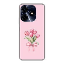 Чехол с розовым рисунком для TECNO Spark 10c (Букет цветов)