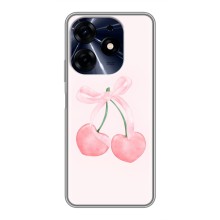 Чехол с розовым рисунком для TECNO Spark 10c (Розовые вишни)