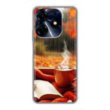 Чехол с уникальным дизайном «Осень с кофе» для TECNO Spark 10c – Кофе и дождь