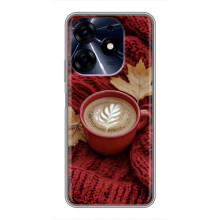 Чехол с уникальным дизайном «Осень с кофе» для TECNO Spark 10c – Кофе на пледе