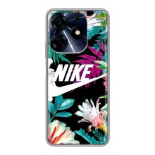 Силиконовый Чехол на TECNO Spark 10c с картинкой Nike (Цветочный Nike)