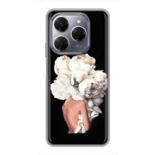 Чехлы (ART) Цветы на TECNO Spark 20 Pro (VPrint) (Білі квіти)