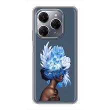 Чехлы (ART) Цветы на TECNO Spark 20 Pro (VPrint) (Квіти на голові)