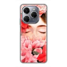 Чехлы (ART) Цветы на TECNO Spark 20 Pro (VPrint) (Очі в квітах)