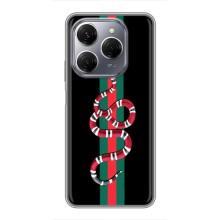 Чехлы Бренд GUCCI для TECNO Spark 20 Pro – Змей Гуччи