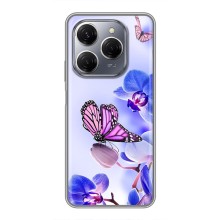 Чохли з квітами для TECNO Spark 20 Pro (VPrint) (Метелик на квітах)