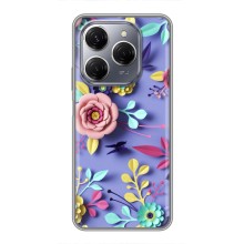 Чохли з квітами для TECNO Spark 20 Pro (VPrint) (Дизайн квітів)