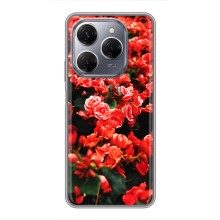 Чохли з квітами для TECNO Spark 20 Pro (VPrint) (Квіти червоні)