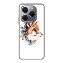 Чохли з картинкою Лисичка для TECNO Spark 20 Pro (VPrint) (Лиса в квітах)