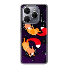 Чохли з картинкою Лисичка для TECNO Spark 20 Pro (VPrint) (Лисички космонавти)