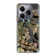 Чехлы с картинкой ЗСУ для TECNO Spark 20 Pro (AlphaPrint) (Воїн ЗСУ)