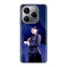 Чохол з картинкою Венсдей на TECNO Spark 20 Pro – Венсдей з парасолькою