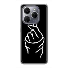 Чехлы (Знак сердечка) на TECNO Spark 20 Pro – Сердце на черном