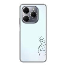 Чехлы (Знак сердечка) на TECNO Spark 20 Pro – Сердце на голубом