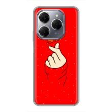 Чехлы (Знак сердечка) на TECNO Spark 20 Pro – Сердце на красном