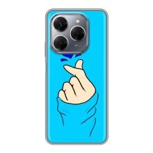 Чехлы (Знак сердечка) на TECNO Spark 20 Pro – Сердце на синем