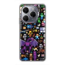 Чехол майнкрафт для TECNO Spark 20 Pro – Все персонажи