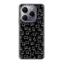Чехол на тематику: Коты для TECNO Spark 20 Pro – Котики на черном