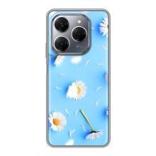 Чохол з Квітами для TECNO Spark 20 Pro (ромашки на блакитному)