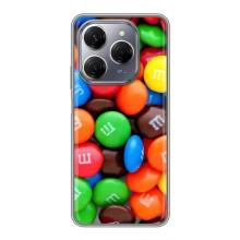 Чохол з зображенням смачної їжі для TECNO Spark 20 Pro – Різнокольорові M&M'S