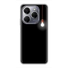 Чехол с картинками на черном фоне для TECNO Spark 20 Pro – Лампочка