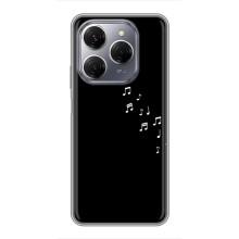 Чехол с картинками на черном фоне для TECNO Spark 20 Pro – Ноты