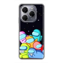 Чохли Амонг Ас для TECNO Spark 20 Pro (AlphaPrint) (Скіни в космосі)
