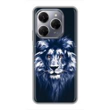 Чехол с картинкой на TECNO Spark 20 Pro – Лев - синий