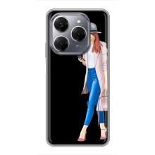 Чехол с картинкой Модные Девчонки TECNO Spark 20 Pro – Девушка со смартфоном