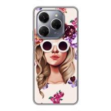 Чехол с картинкой Модные Девчонки TECNO Spark 20 Pro – Девушка в очках