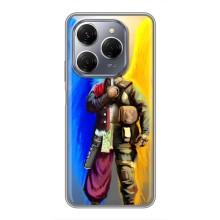 Чехол с картинкой (Патриотический КОЗАК) на TECNO Spark 20 Pro – Козак с крыльями